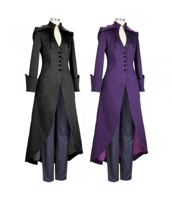Women Gothic Long Coat Goth Punk Emo Vintage Tailcoat Steampunk Coat